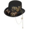 Steampunk Men Hat With Goggles Top Hat Jazz Hat Gothic Steampunk Top Hat For Men Non-slip Hat Carnival Nightclub