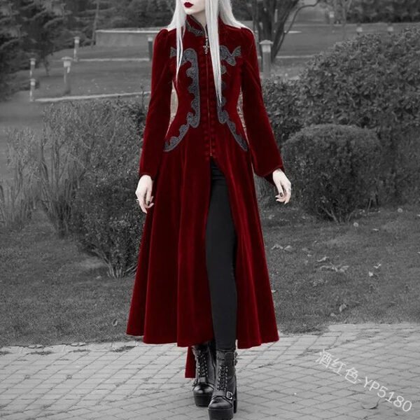 Renaissance Victorian Woman Jacket Medieval Steampunk Lace Coat Vintage Gothic Tuxedo Long Coat Halloween Costumes for Women