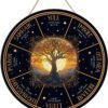 Wheel of the Year Wooden Wall Plaque - Witch Pagan Wiccan Sabbat Decor