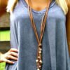 LONG SUEDE AND PEARL NECKLACE