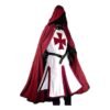 Mens Medieval Crusader Knights Templar Tunic Costumes Renaissance Halloween Surcoat Warrior Black Plague Cloak Cosplay Top