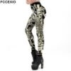 Fccexio Fashion Skull New Design Punk Women Legging Gothic Style Lion Retro Vintage Steampunk Leggins Ankle Pants Cosplay Leggin - Leggings