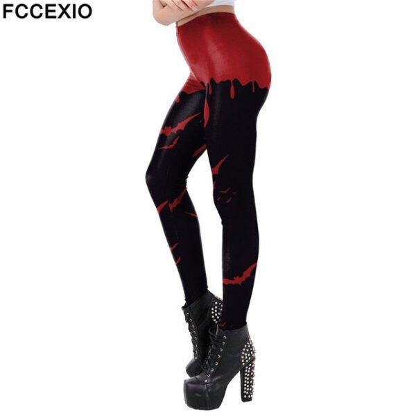 Fccexio Fashion Skull New Design Punk Women Legging Gothic Style Lion Retro Vintage Steampunk Leggins Ankle Pants Cosplay Leggin - Leggings