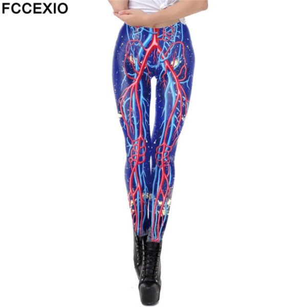 Fccexio Fashion Skull New Design Punk Women Legging Gothic Style Lion Retro Vintage Steampunk Leggins Ankle Pants Cosplay Leggin - Leggings