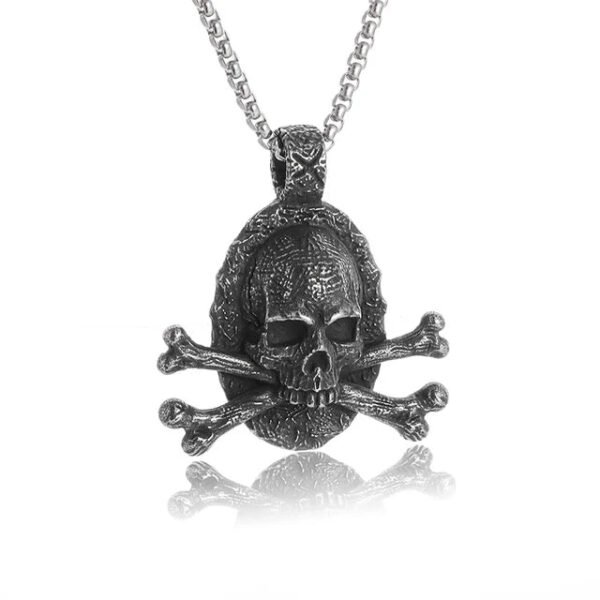 Vintage Gothic Hell Reaper Scythe Pendant Mystical Demon Necklace for Men Personality Punk Halloween Trend Jewelry