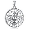 Sterling Silver Tetragrammaton Pentagram Amulet Necklace Gothic Pendan