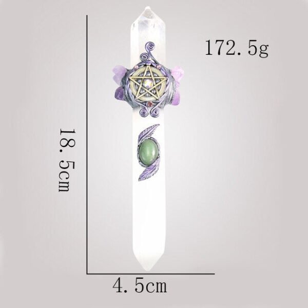 Muy Bien Healing Quartz Crystal Wicca Magic Scepter Natural Obsidian Double Point Stick Divination Energy Gemstone Home Decor