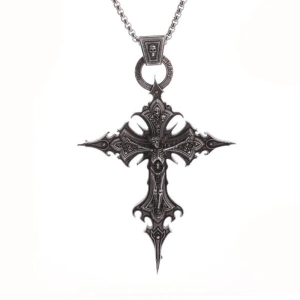 Vintage Gothic Hell Reaper Scythe Pendant Mystical Demon Necklace for Men Personality Punk Halloween Trend Jewelry