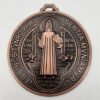 EXTRA LARGE 5 INCH ST BENEDICT CROSS MEDAL VINTAGE BRASS TONE FINISH FOR WALL OR DESK DISPLAY/MEDALLA DE SAN BENITO