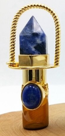 Health Crystal Quartz Rollerball Pendant Point Prism Oil Diffuser Gems Stone Perfume Bottle Glass Vial Urn Charm For Necklace - Pendants