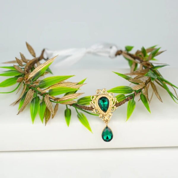 Forest Fairy Hair Tiara Elf Hair Crown Crystal Tassels Hairband Woodland Pixie Hair Jewelry for women