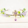 Forest Fairy Hair Tiara Elf Hair Crown Crystal Tassels Hairband Woodland Pixie Hair Jewelry for women