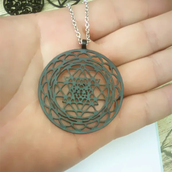 Sri Yantra pendant Silver plated necklaces & pendants for women