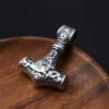 Norse Vikings Thor's Hammer Mjolnir Scandinavian Rune Amulet Necklace