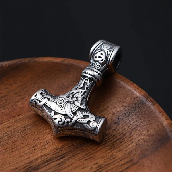 Norse Vikings Thor's Hammer Mjolnir Scandinavian Rune Amulet Necklace