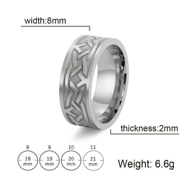 My Shape Viking Celtics Knot Ring For Men Women Black Color Geometric Stainless Steel Finger Rings Vintage Male Jewelry Anillos - Rings