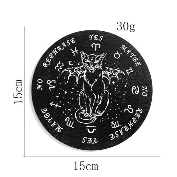 15cm Wood Black Round Witchcraft Altar Butterfly Board Meditation Cube Moon Phase Pendulum Game Magical Divination Planchette - Charms