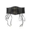 Lace straps, leather waist closure, women's decoration, shaping body, waist closure, black European and American vintage metal