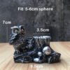 Resin Mushroom Tree Owl Figurine Statue Crystal Sphere Holder Ball Stand Display Base Sculpture