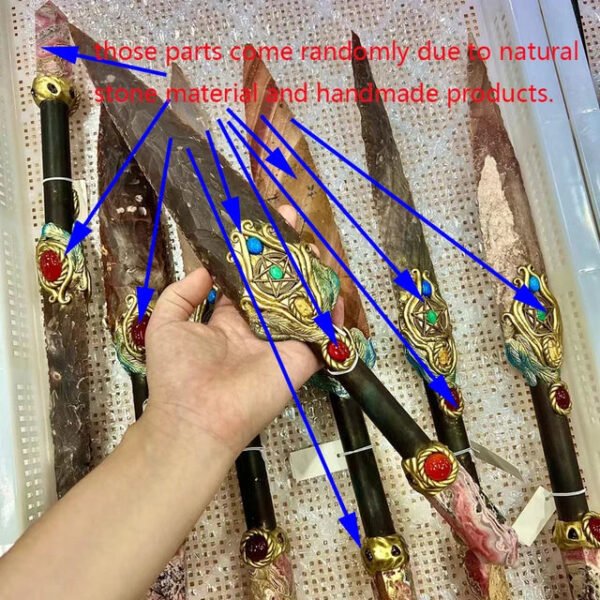 Large Indian Aagate Spearhead Magical Crystal Dagger Witchy Gifts Gorgeous Protection