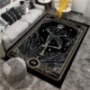 Retro Tarot Mandala Felt Carpet Witchcraft Hippie Dorm Psychedelic Area Home Living Room Bedroom Decoration Carpet Non slip Mat| |