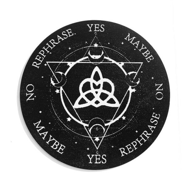 15cm Wood Black Round Witchcraft Altar Butterfly Board Meditation Cube Moon Phase Pendulum Game Magical Divination Planchette - Charms