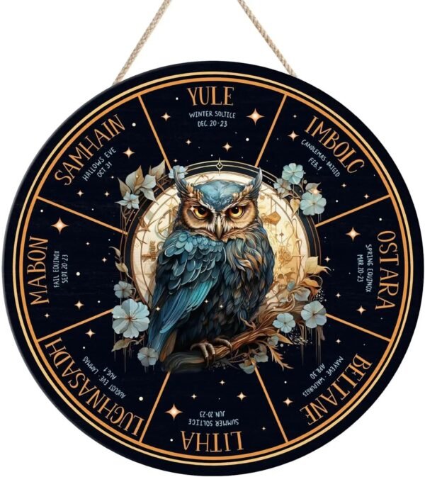 Wheel of the Year Wooden Wall Plaque - Witch Pagan Wiccan Sabbat Decor