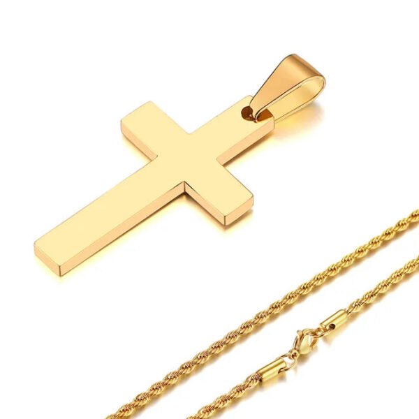 Waterproof Cross Necklaces Cross Pendant with Rope Chain