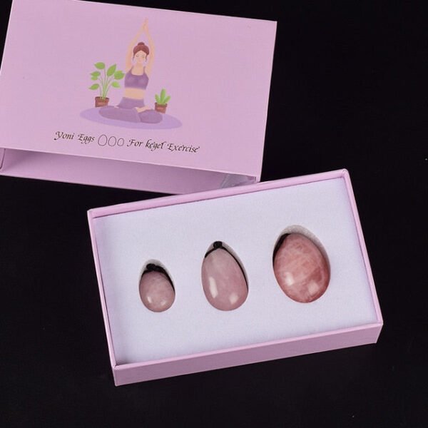 Natural Rose Quartz Yoni Egg Jade Eggs Women Kegel Exerciser Vaginal Muscles Tightening Ball Crystal Yoni Wand Kegel Eggs - Massage Ball