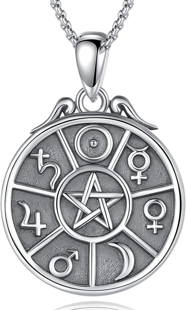 Tetragrammaton Necklace Wiccan Protection Amulet Pentacle Star Jewelry