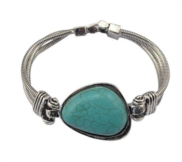 Gypsy Tribal Tibetan Bracelet for Women Boho Vintage Silver Men's Turquoise Elastic Bangles Afghan Turkish Ethnic Indian Jewelry