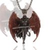 Vintage Gothic Hell Reaper Scythe Pendant Mystical Demon Necklace for Men Personality Punk Halloween Trend Jewelry
