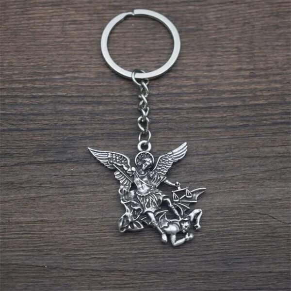 Archangel St.Michael Protect Me Keychain Holy Shield Charm Russian Orthodox Pendant