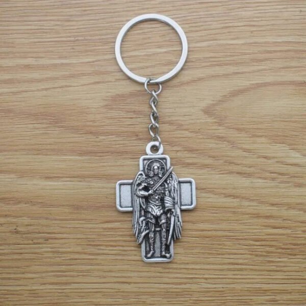Archangel St.Michael Protect Me Keychain Holy Shield Charm Russian Orthodox Pendant