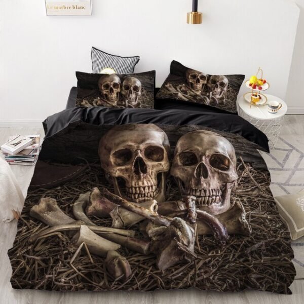 Luxury Bedding Sets 3d Custom,duvet Cover Set Queen/king,quilt/blanket Cover Set,3 Pcs Bed Se,halloween Skull Bed Linen - Bedding Set