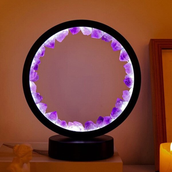 Creatitive Energy Mineral Stone Lamp Healing Crystals Night Light Home Lucky Gather Wealth Stone Decoration Energy Reiki Chakra
