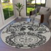 Transform Your Space with the Power of Norse Mythology: Tree of Life Valknut Round Rug