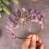 Raw crystal crown The sun goddess crystal Tiaras jewelry hair accessories sun headband photography props dress party gifts