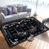 Triple Moon And Pentagram Altar Or Tarot Witchy Gothic Rug Floor Mat, Area Rug Large, Carpets For Living Room Bed Room, Bath Rug - Rug