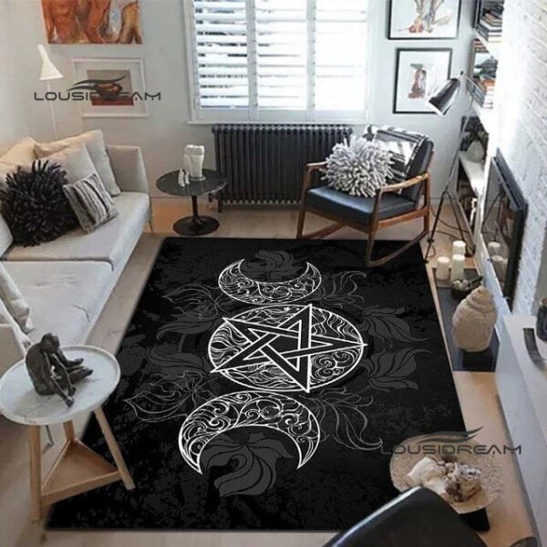 Triple Moon Goddess Rug and Carpet 3D Printing Hecate witch Home Decoration Living Room Bedroom Entrance Large Area Soft Carpet| |