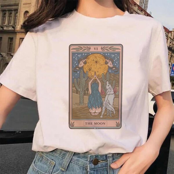 Women's Tarot Card Flower Funny Time Ladies Cartoon Fashion Short Sleeve Summer Printed T-shirt Women's T-shirt Top Pattern. - T-shirts