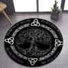 Viking Valknut Yggdrasil Tree of Life Round Area Rug: Stylish Décor