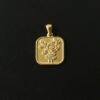 18K Gold Portrait Coin Cross Peach Heart Angel Charms Vintage Pendant b