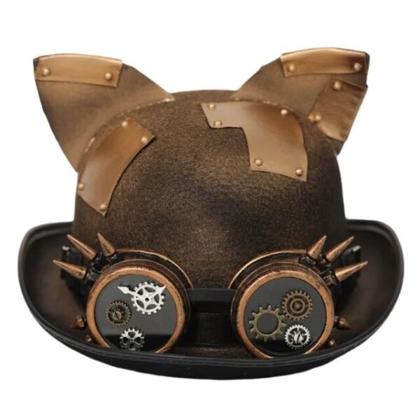 Steampunk Men Hat With Goggles Gay Top Hat Steampunk Bowler Top Hat Vintage Halloween Top Hat Gothic Carnival Nightclub