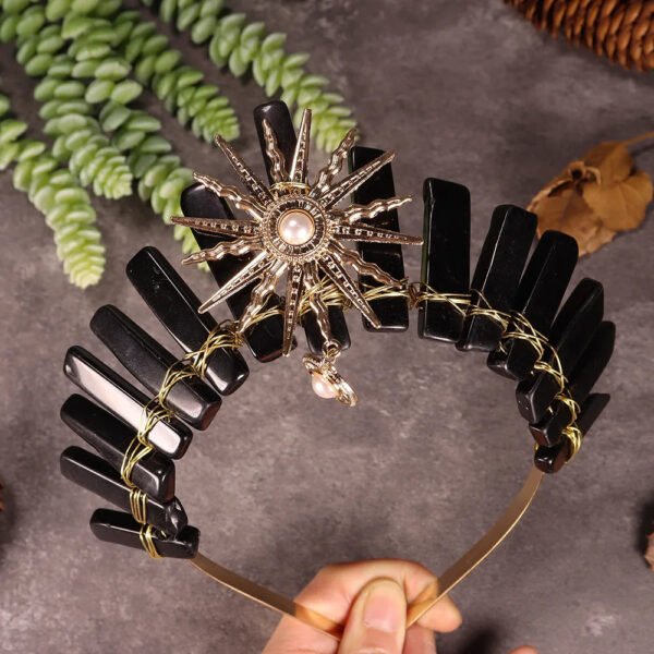 Crystal Hair Accessories – Raw Crystal Crown Sun Goddess Tiara