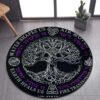 Viking Valknut Yggdrasil Tree of Life Round Area Rug: Stylish Décor