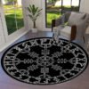 Transform Your Space with the Power of Norse Mythology: Tree of Life Valknut Round Rug