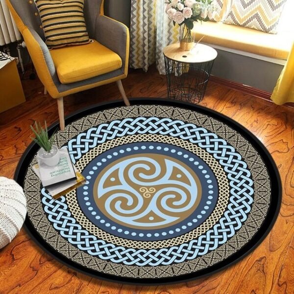 Celtic Viking Round Rug Floor Mat Tree of Life Round Carpet Yggdrasil Floor Mat Anti Slip Chair Mat for Children Kids Playmat| |