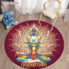 Round Meditation Chakra Pattern Carpet Yoga Practice Area Rug Indoor Home Decoration Floor Mat - Rug