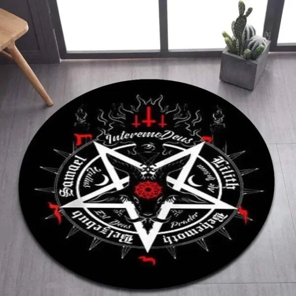 Viking Valknut Yggdrasil Tree of Life Round Area Rug: Stylish Décor